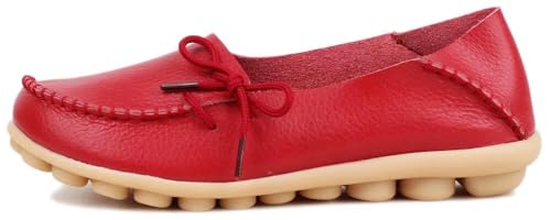 Image of Women's Leather Slipper Loafers Flat Shoes Slip-Ons