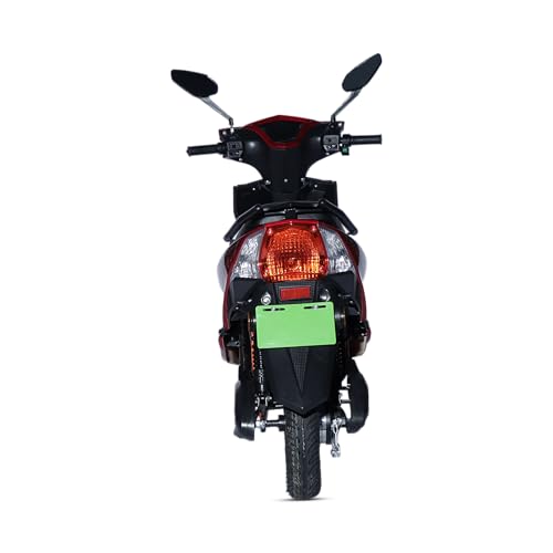 Image of AMO Electric Scooter Single Light Lead Acid Low Speed - Range - 60-70 Km Non RTO in Red with Portable Charger (Red)
