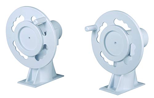 SunHeater Solar Blanket Reel System for Aboveground Pools, White – Compatible with 3 in. Tube (Sold Separately) – Smooth Roller Operation for Easy Use – Hardware & Strap Included