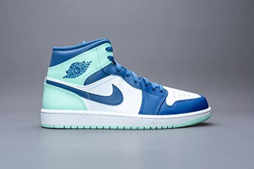 Nike Men's Air Jordan 1 Mid Sneaker, Mystic Navy/Mint Foam-white, 11.52