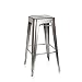 Produktbild hjh OFFICE 645015 Barhocker VANTAGGIO HIGH Metall Platin Silber Retro-Hocker im Industry-Design, stapelbar