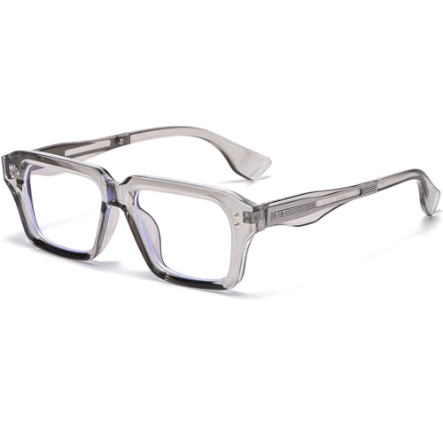 Image of AIEYEZO Fashion Square Blue Light Glasses for Men Women Retro Thick Frame Blue Light Blocking Computer Glasses