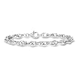 Ross-Simons 14kt White Gold Interlocking Double-Oval Link Bracelet. 7 inches