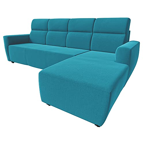 Image of Wakefit Sofa Set | 3 Year Warranty | 3 Seater Sofa for Living Room, Wooden 3 Seater + Right Aligned - Belize(Malphino : Malibu Green)