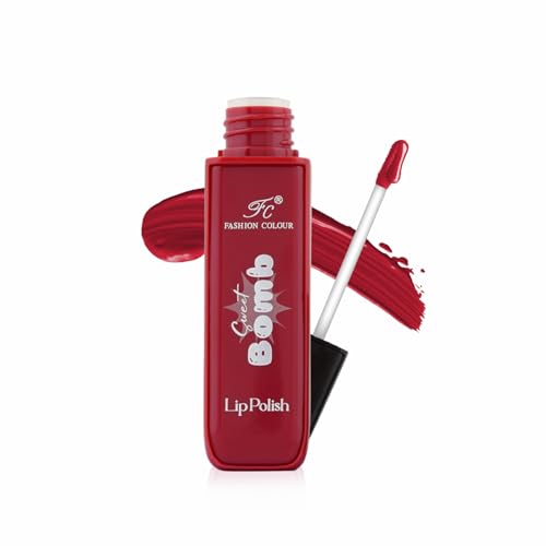 Image of Fashion Colour Sweet Bomb Lip Polish | Lip Gloss For Women | Upto 16 Hours | Matte Finish With Quick Dry Feature Gives you Vibrant Look | Available in 19 Shades Choose Your's | (Spicy Ruby, 4ml)