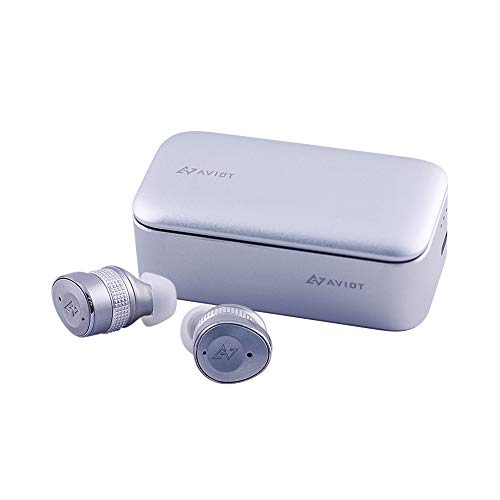 AVIOT TE-BD21j ワイヤレスイヤホン Bluetooth イヤホン 完全ワイヤレス (シルバー)