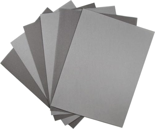 Image of KCS 4 /6 pc of 12 inch x 18 inch(30cmx45cm) 16 Count Cotton Aida Cloth Cross Stitch Fabric (6 pc,Medium Grey+Dark Grey)
