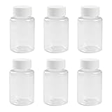 12 PCS 100 ML 3.3 OZ Plastic Clear Bottles Empty Container with White Screw Cap Solid Powder Case Refillable Storage Holder Sample Jar for Dispense Different Items