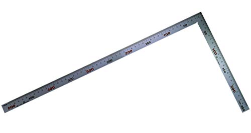 シンワ測定(Shinwa Sokutei) 曲尺厚手広巾 シルバー50cm 建築 鉄工用 表裏cm目盛 外側4段 JIS 11487