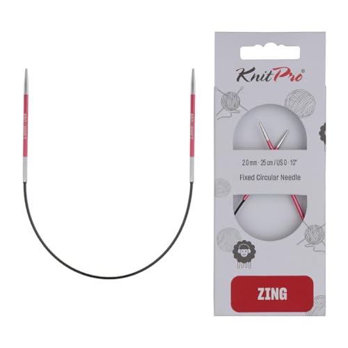 KnitPro Zing Fixed Circular Needles 9 (22.5cm) | US Size 0 (2mm)