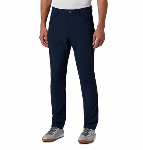 Columbia Men's Outdoor Elements Stretch Pants, Stain Repellent Collegiate Navy