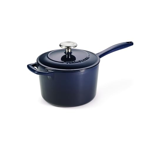 Tramontina Bestow Enameled Cast Iron Sauce Pan with Lid, 2.5-quart, Blue