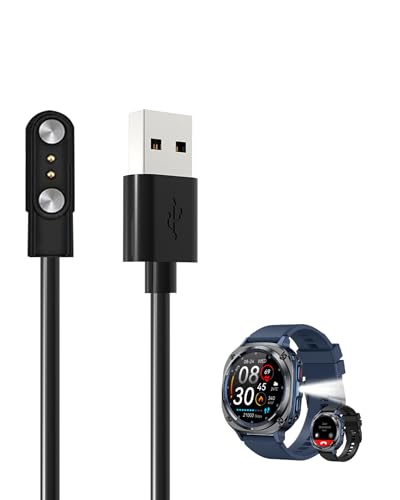 [2 Pack] for Kimeag S90 Smart Watch Fitness Tracker Charger, Magnetic Replacement USB Charging Cable Compatible with Kimeag S90 Smart Watch Accessories(Black) image 2
