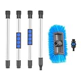 LatoYard Autopflegebürste mit 160 cm Teleskopstiel, weiche Borsten, verstellbare Länge (30/45/60 Zoll), inkl. Wasserschlauchadapter für effizientes Waschen und Spülen