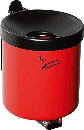 TKG 350021 Safety Wall Ashtray with Tilting Device Diameter 90 mm Height 100 mm Red