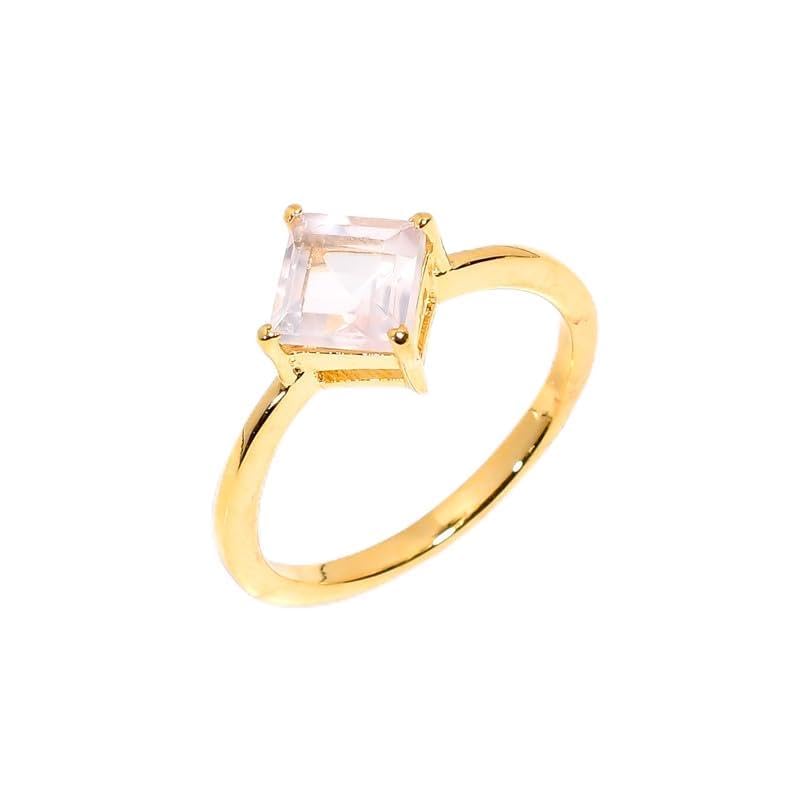 Bague de promesse en argent 925 et quartz rose, le cadeau idéal pour femme et homme