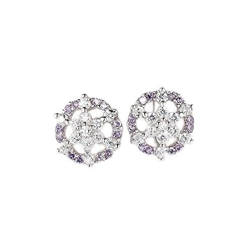 Boucles d'oreilles fleur argent sterling zircone accessoires pour le quotidien