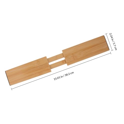 Divisor de cajones ajustable de bambú resistente SHOWERORO para el hogar 3