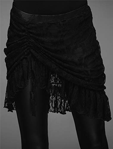 Vestido gótico de tul para mujer con corte irregular negro talla L 6