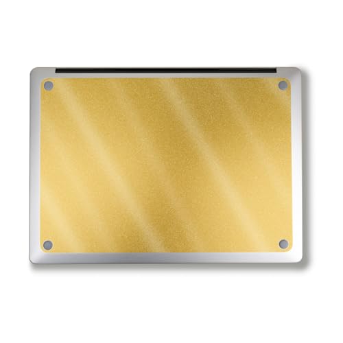 Image of Glossy Glitter Laptop Skin Compatible with Surface Laptop 7 15 inch (2024) - Solid Marigold - Premium 3M Vinyl Protective Wrap Decal Cover - Easy to Apply | Crafted in The USA by MightySkins