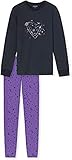 schiesser nachthemd 152 Verpackungsgewicht: 230 g Schiesser Mädchen Teens Schlafanzug lang – Leoprint, Herzen, Sterne und Funprints – Organic Cotton Pyjamaset, schwarz, 152