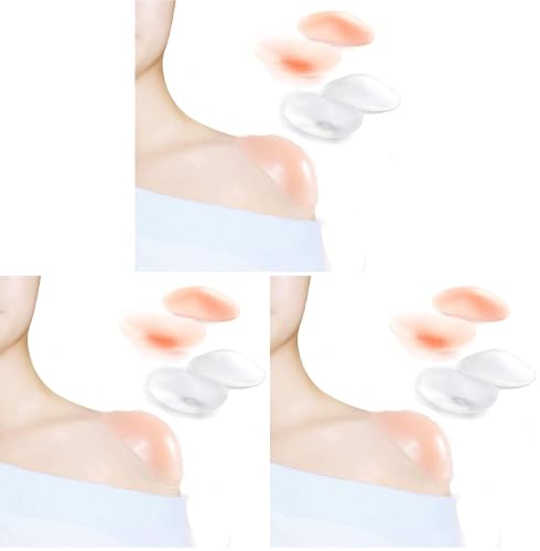 Image of Silicone Shoulder Pads for Womens Clothing, Anti-Slip Shoulder Push-Up Pads Invisible Breathable Shoulder Enhancer Reusable Mothers Day Gift(2 Pairs (Transparent & Skin)-Large) (Pack of 3)