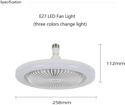 Hobaca 30W White Ceiling Fan with Light,3-Speed Quiet Motor & LED Lighting for Bedroom, Living Room, Nursery by Hobaca - Image 2
