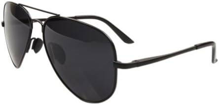 Aoron Premium Aviator Polarized Sunglasses (Black Frame Gray Lens)