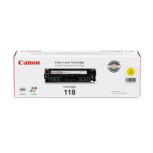Canon Genuine 118 Yellow Toner Cartridge Compatible with MF720 Series, LBP7200Cdn, LBP7660Cdn, MF8300 Series, MF8580Cdw