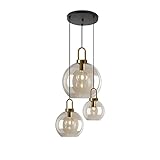 Raincaty Pendant Light Fixtures Amber Glass Lamp Shade Pendant Lighting for Kitchen Island E26 Lamp