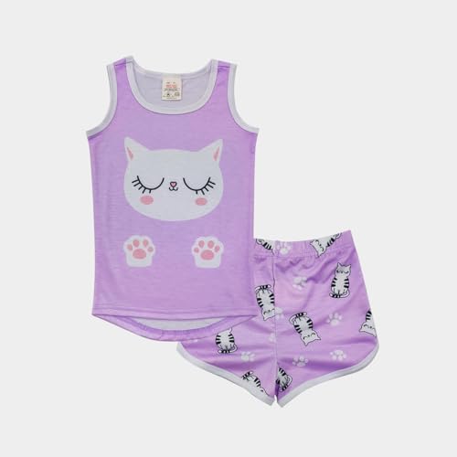 MyFav Big Girls Sleeveless Pajama Sets Cute Panda Polka Dot Sleepwear Loungewear3