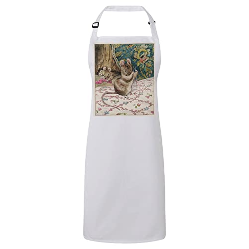 Tablier cuisine blanc enfant illustré pour pâtisser en famille avec la petite souris