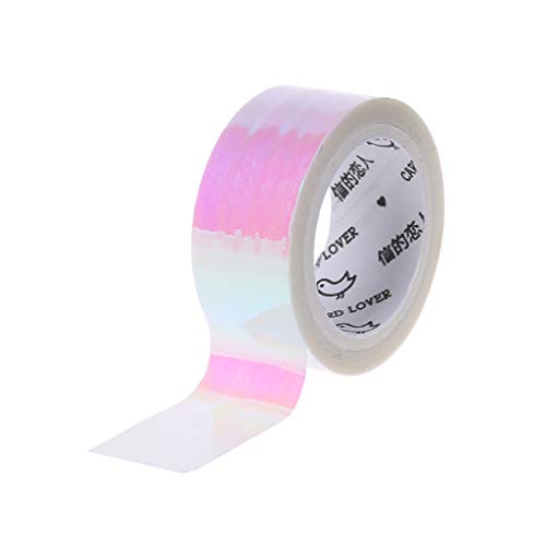 JERKKY Rhythmische Gymnastik Dekoration Holographic Prismatic Glitter Tape Hoops Stick Sport Zubehör Pink