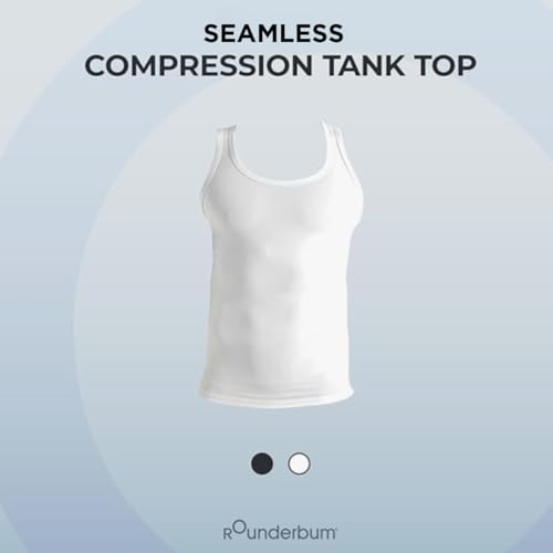 Rounderbum Seamless Compression Tank Top - 5 Colors - Men’s Shaper, Slims Waist, Improves Muscle Definition & Posture2