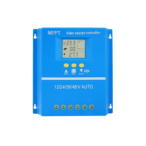 Buyweek 100A MPPT Laderegler 12V 24V 36V 48V Auto Solar Laderegler LCD Display Solarladeregler mit Dual USB MPPT Solarregler Max PV 100V Eingang für Blei-Säure/Lithium Batterie