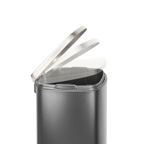 Image of Garbage Can 13 Gallon Tall Kitchen Soft Close Lid,Stainless Steel Trash Can 13 Gallon Step-on,50 Liter Trash Can Commercial, Trash Can Kitchen 13 Gallon Fingerprint-Resistant (Original, 50L)