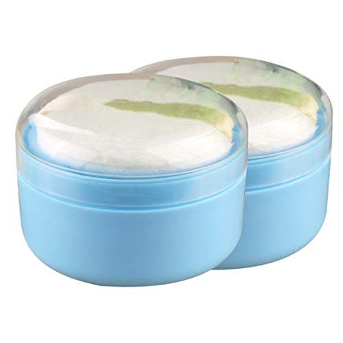 Homoyoyo Puderquastenbox Blau Für Neugeborene Und Kleinkinder Weicher Puderquastenschwamm Mit Aufbewahrungsbehälter Hautfreundliches Etui Für Babypflege Und Anwendung