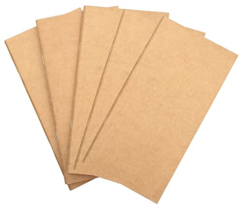❤ Set di 5 diversi inserti per taccuino (2 pezzi a righe bianche + 2 pezzi bianchi vuoti + 1 pezzo bianco kraft).