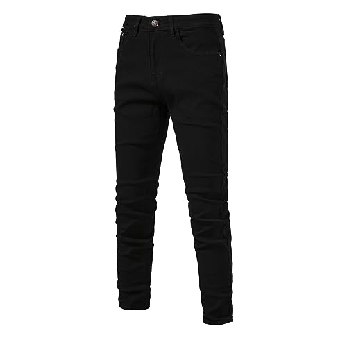 Slim Fit Stretch Jeans Men Distressed Wash Straight Leg Casual Skinny Denim Comfort Flex Waist Pant Tapered Jean Pants