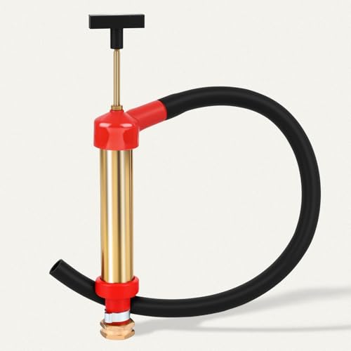 Deckaura 34060-0130 Marine Engine Oil Drain Hand Pump, Brass, Boat Oil Change Pump, 10.25' Long, 1.25' Diameter, Compatible with OMC/Mercruiser, 1 Gallon/Minute Output