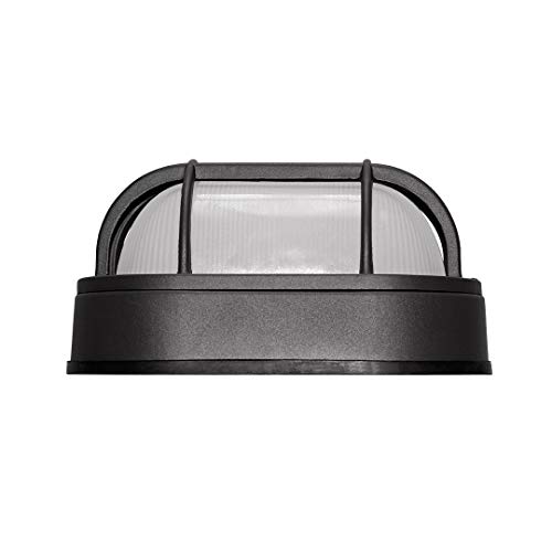 Euri Lighting Eol-Wl13Bk-2050E Aluminum Housing, Bulkhead Outdoor Integrated Led Wall Light, Wet Rated, 6.2 Watts, 434 Lumens, 5000K Cool White, Energy Star, 2 Year, 50K Hour Warranty #TOP1