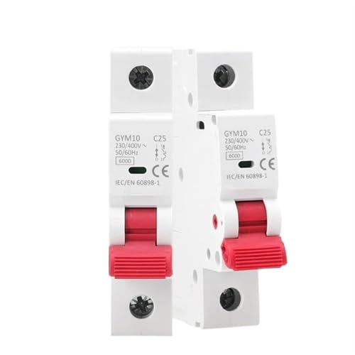 Disyuntor monofásico GYM10 de 32A que evita cortes por sobrecarga en redes eléctricas de 220V