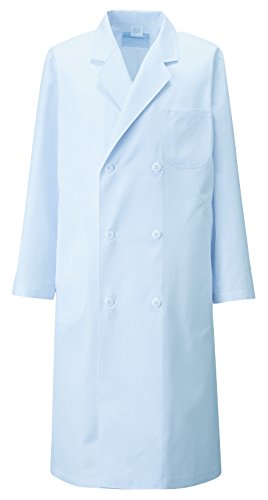 カゼン KAZEN メンズ診察衣W型長袖 115-71(サックス) LL