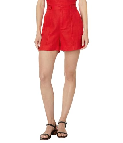 Madewell Women's Clean Tab Short Refined Linen, Rouge