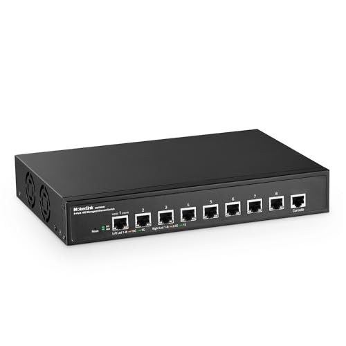 MokerLink 8 Port 10G Managed Ethernet Switch, 10G/5G/2.5G/1G Auto-Adaptive, L3 Web/CLI Managed, Metal Desktop|Rackmount Network Switch