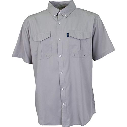 AFTCO Skylark SS Casual Button Down Shirt, Grau meliert, Klein Cover