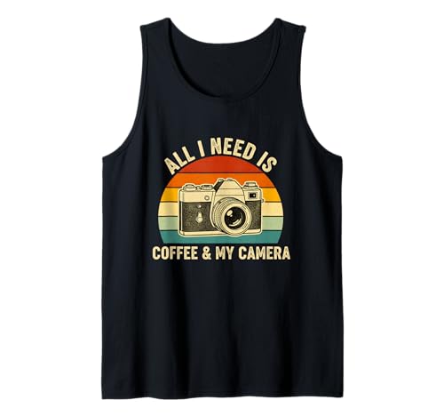 Photographers Coffee Camera Funny Vintage Photography Tank Top