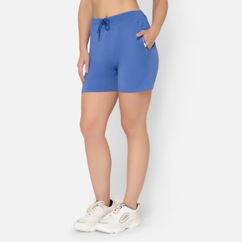 Image of Bummer Women's Solid Micro Modal Shorts | Relaxed Fit Casual Lounge Shorts with Side Pocket