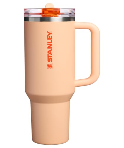 Image of STANLEY Quencher ProTour Flip Straw Tumbler with Leakproof Lid 40 oz | Built-In Straw & Handle | Cupholder Compatible for Travel | Insulated Stainless Steel Cup | BPA-Free | Orange Sherbet