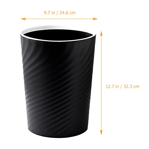 Caneca de basura rectangular de plástico negra 12 L miniatura 4